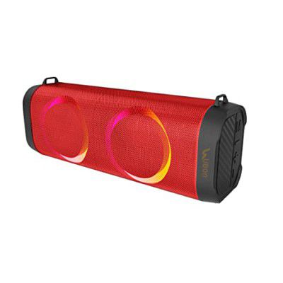 UBON Truly Wireless Speaker with TWS Function, Tashan Series SP-6600, V5.0 Bluetooth Speaker with Up to 4 Hours Playtime, Hi-Fi Music & Bass, Supports FM, USB, SD Card & RGB Lights (Red)