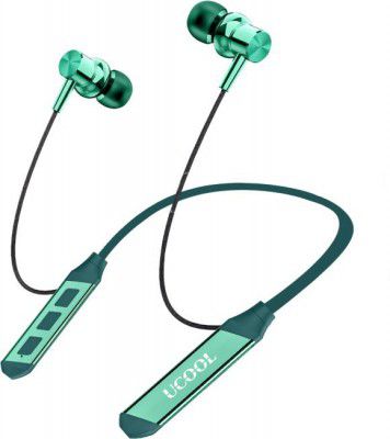 Ucool Soul 100 Hours Playtime Bluetooth Wireless Neckband headphones Earphone Bluetooth Headset  (Teal Green, Black, In the Ear)