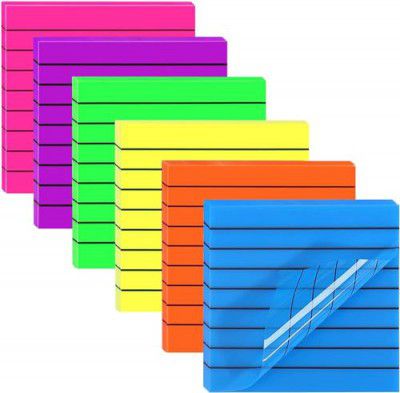 UCRAVO 50 Sheets Transparent Sticky Notes with Lines, 1 Pad Lined (Blue)