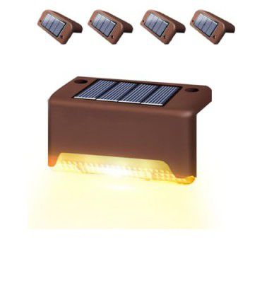 UCRAVO Solar Deck Lights Outdoor 1 Pack Solar Waterproof LED Solar Lights for Outdoor Stairs, Step, Fence, Yard, Patio, and Pathway