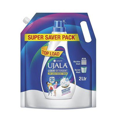 Ujala Liquid Detergent 2 L Refill for Bucket Wash & Top Load Washing Machine, Designed For Tough Dirt Removal on Laundry in Washing Machines & bucket - Super Saver Offer Pack