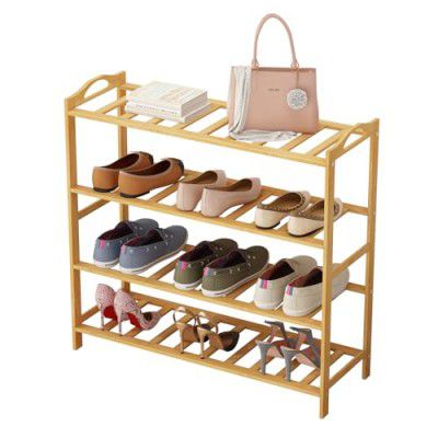 Umi.4 Tier Bamboo Shoe Rack For Home Shoe Storage Multipurpose Storage Shelves Shoe Stand