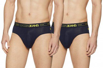 UnderJeans by Spykar Mens Solid Brief (Pack of 2)