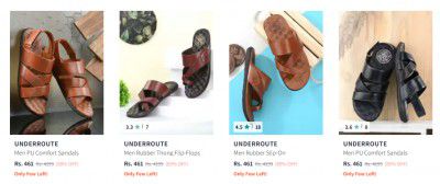 Underroute Men's Footwear Upto 89% Off