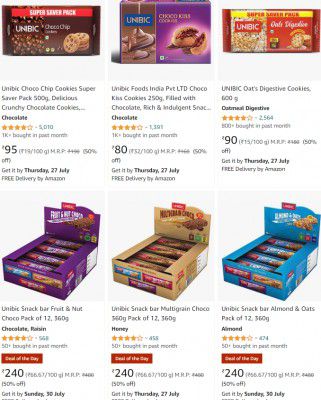 UNIBIC Cookies & Snack bar Minimum 50% Off