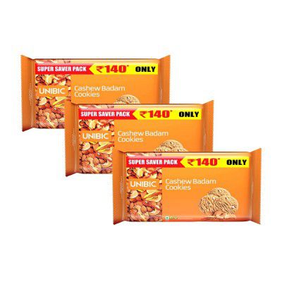 UNIBIC Foods Cashew Badam Cookie - 500g (Pack of 3)