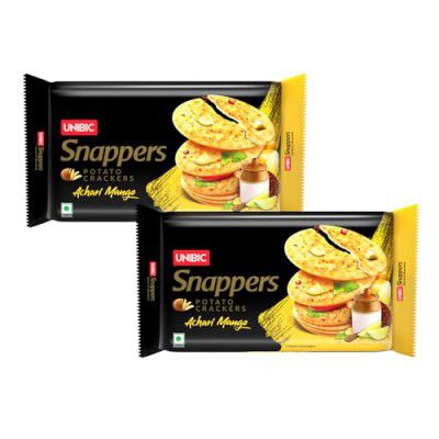 Unibic Snappers Achari Mango | Thin Potato Biscuits | Flavoured Crisps | 600G