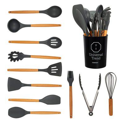 Universal Trend Kitchen Utensils Set - 11 Pcs Kitchen Silicone Cooking Utensils Set