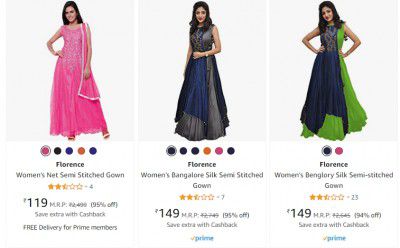 Up to 80% off on Women's Dress Material