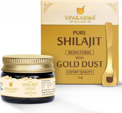 UPAKARMA Shilajit Gold Resin 10g | Contains 24K Gold | Natural Strength & Stamina Booster