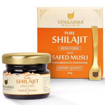 UPAKARMA Shilajit with Safed Musli Resin 20g | Original & Pure Shilajit/Shilajeet for Men Pack of 1