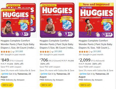 Upto 52% Off On Huggies Baby Diaper