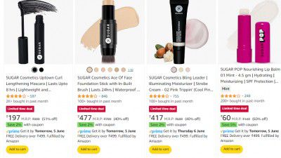 Upto 60% Off On SUGAR Beauty products + Extra Coupon @ 129