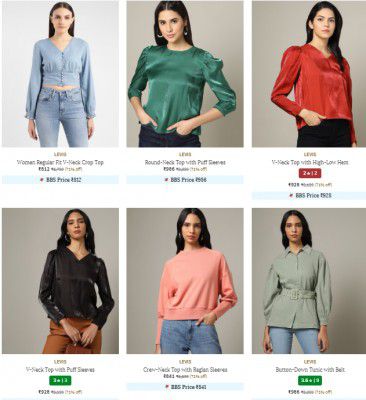 Upto 71% Off On Levis Womens Shirts, Tops