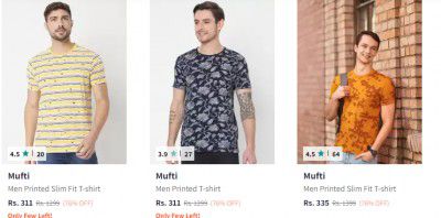 Upto 76% Off On Mufti Men's t-shirt | Starts at Rs 311