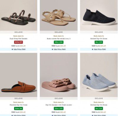 Upto 80% Off On BUDA JEANS CO Women's Shoes & Sandal