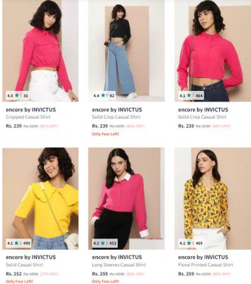 Upto 80% Off On Women's Encore By Invictus Shirts