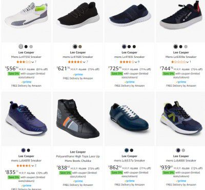 Upto 76% Off On Lee Cooper Men Shoes + 5% Coupon.