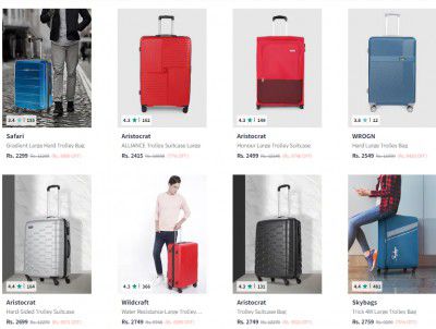 Myntra : Upto 85% Off On Top Brand Large Size Trolley Luggage