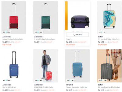 Myntra : Upto 85% Off On Top Brand Small Size Trolley Luggage