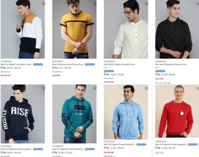 Upto 94% Off On Here&Now Men's Clothing | Starts @ Rs 138