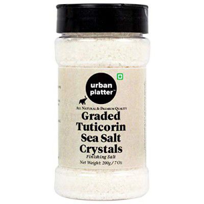 Urban Platter Graded Tuticorin Sea Salt Crystals Shaker Jar, 200g / 7oz [Finishing Salt]