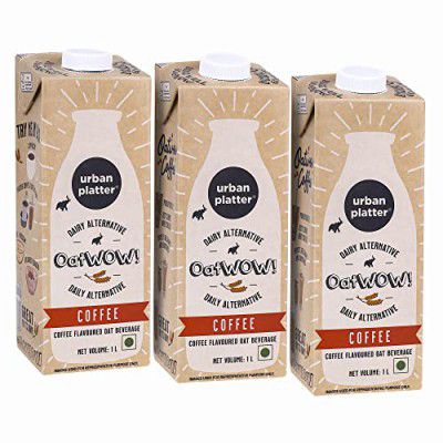 Urban Platter OatWOW Coffee Oat Beverage, 1L  [Plant-based/Milk Alternative] [Pack of 3]