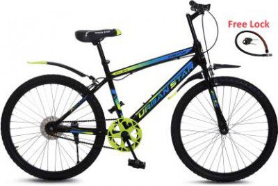 Urban Star INSANE | 24T | City Bike | 9-14 year Age | Semi Assembled | Premium Quality | 24 T Road Cycle  (Single Speed, Green, Black, Rigid)