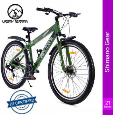 Urban Terrain UT6000S29 Steel MTB with 21 Shimano Gear and Installation services 29 T Road Cycle  (21 Gear, Green)