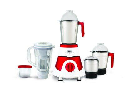 Usha Imprezza Plus Mixer Grinder (MG-3775) 750-Watt 5 Jars with Full Copper Motor (Red/White)