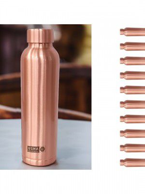 USHA SHRIRAM Copper-Toned 10 Pieces Copper Water Bottle 950 ml