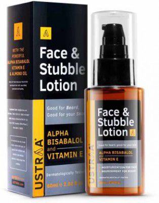 USTRAA Face & Stubble Lotion - For Beard Softening, Dermatologically Tested  (60 ml)