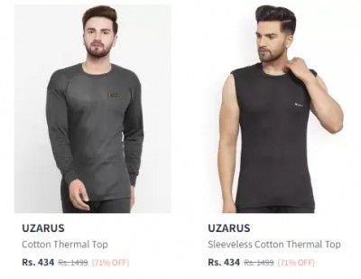 UZARUS Men Thermals Collection Upto 71% Off | Starts At Rs434