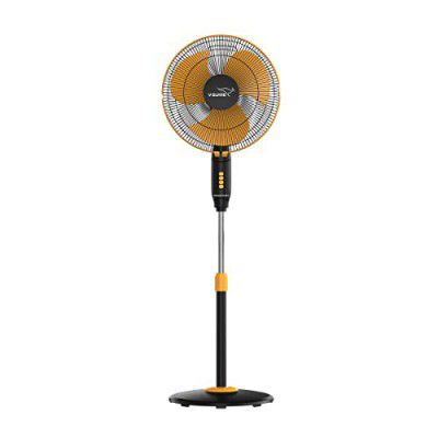 V-Guard Gatimaan Pro HSP N High Speed Pedestal Fan | 3 Adjustable Fan Speeds | Rust Resistant ABS Body | Powerful 2100 RPM Motor | Orange Black