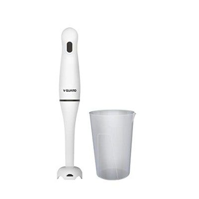 V-Guard VBD 301PL Hand Blender / Powerful 300 W PMDC Motor / 600 mL Beaker / Versatile Use / Sleek Design / Detachable Shaft [White & Black]