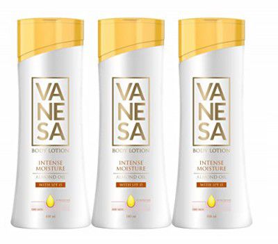 VANESA Almond Body Lotion with SPF 15 (Pack of 3) - 100ML Each | Daily Winter Moisturizer for Dry Skin With Non-Greasy Formula | For All Skin Types