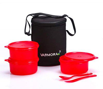 Varmora Meal Lunch Box, Pink, 500 Ml, 3 Pieces