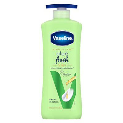 Vaseline Aloe Fresh Body Lotion,24 HR Long Lasting Moisturisation with Aloe Vera extract and Menthol, 600ml