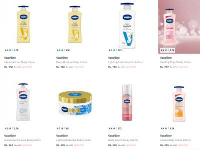 Vaseline Body Cream And Lotion Minimum 50% Off