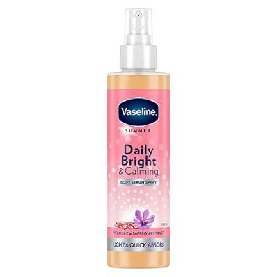 Vaseline Daily Bright & Calming Body Serum Spray 180ml, Feels Light and Makes Skin Bright