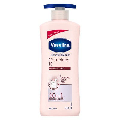 Vaseline Healthy Bright Complete 10 Body Lotion, Anti- Ageing Lotion With Vitamin B3, Aha, Pro-Retinol, 400 ml