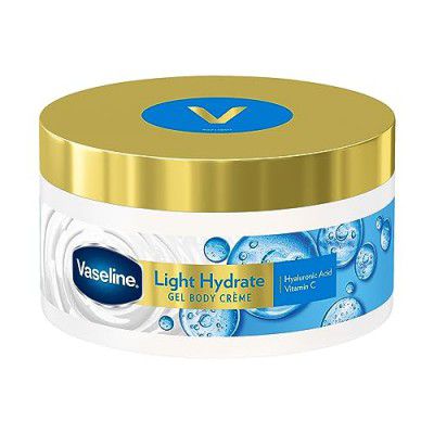 Vaseline Light Hydrate Gel Body Creme, 180 g. Hyaluronic Acid & Vitamin C for Hydrated, Radiant Skin