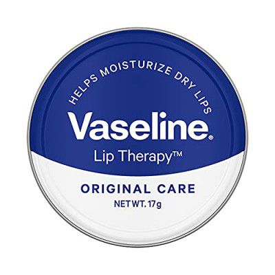 Vaseline Lip Tin, Original Care, Infused with Vitamin E for Healthy Lips & Natural Glossy Shine. Moisturizes & Hydrates Dry, Chapped Lips. 17g