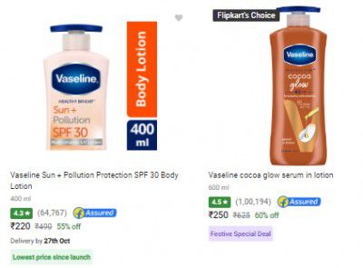 Vaseline Moisturizer Upto 60% Off