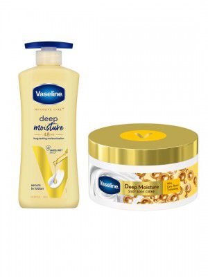 VaselineDeep Moisturization Combo-Deep Moisture Body Lotion 400ml & Silky Body Creme 180g