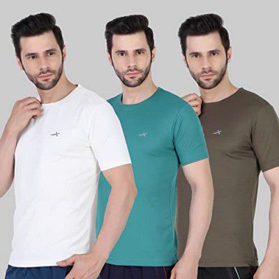 Vector X OMT-168 Mens Polyester Half Sleeve Round Neck T-Shirt (Pack of 3)