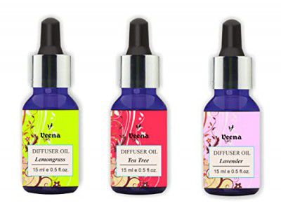 Veena Lemongrass, Tea Tree, Lavender Aroma Oil Pack Of 3 Different Fragrance (3 x 15 ml)