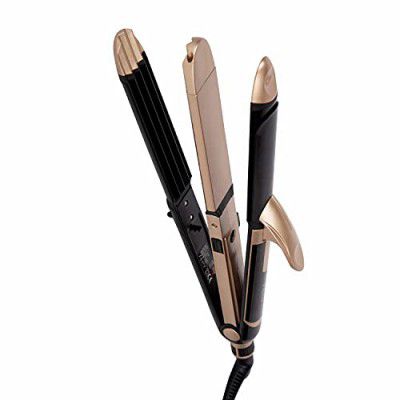 Vega 3 in 1 Hair Styler, (India's No.1* Hair Styler Appliance), Hair Straightener, Curler & Crimper, VHSCC-01, Black