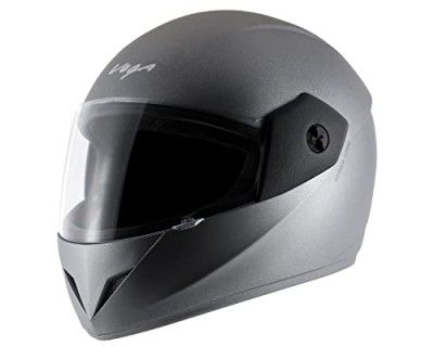 Vega Cliff Dx ISI Full Face Smooth Matt Finish Helmet with Clear Visor (Dull Anthracite, Size:L)