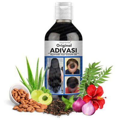 VegHerbs Original Adivasi Hair Growth Oil | Ayurvedic Adiwasi Herbal Kesh tel with Natural Rosemary essential & Biotin for Control Hairfall anti dandruff (Pack of 1)